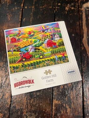 NEW Boardwalk Golden Hill Farm Puzzle - Colorful Farm Scene